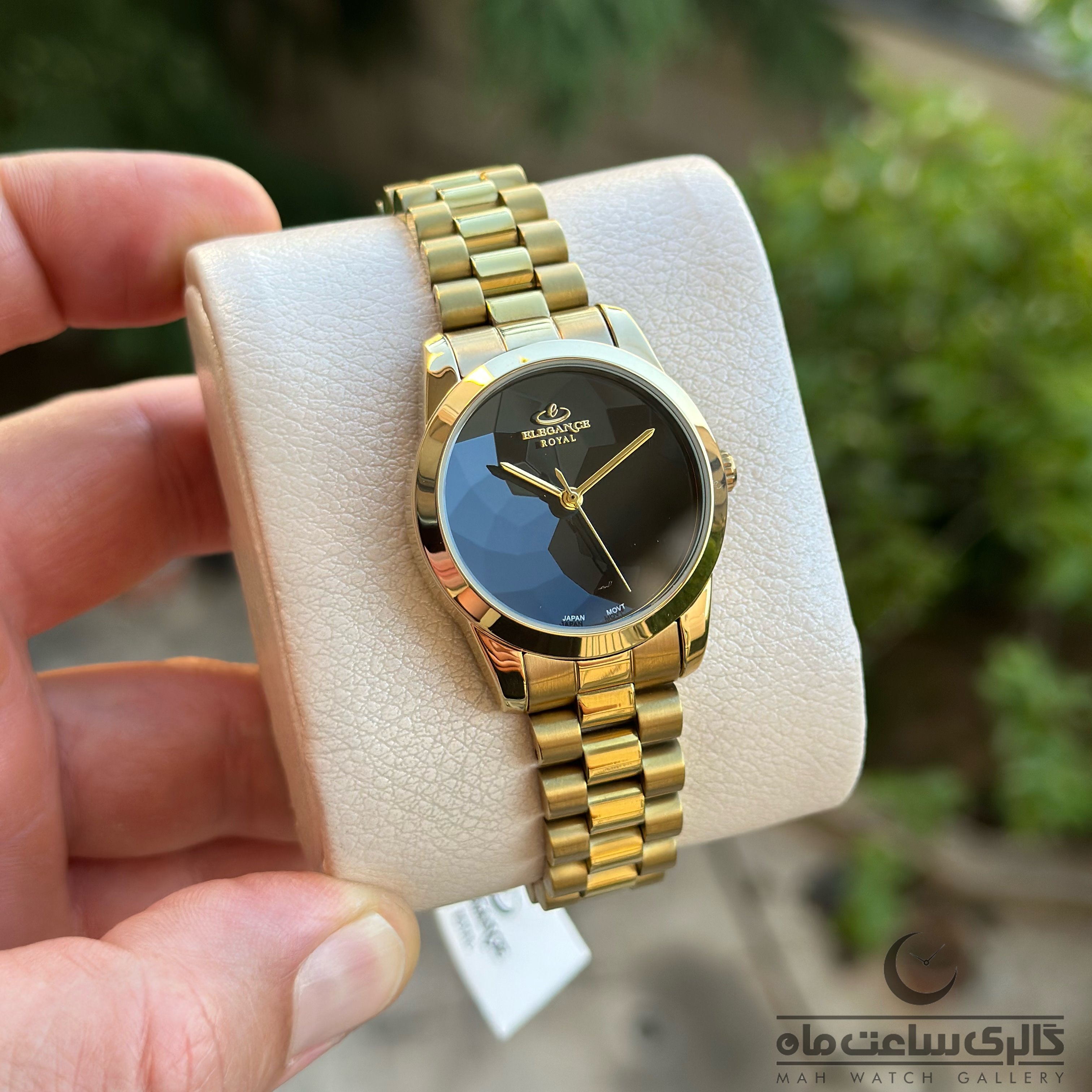 ساعت مچی زنانه الگانس ER4802L تمام طلایی صفحه مشکی(ELEGANCE)